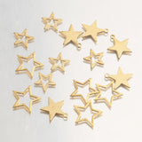 50Pcs/Lot Brass Tiny Star Charm Open Stars Pendant For DIY Jewelry Making