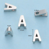 5Pcs Stainless Steel Initials Beads 1.8mm Hole DIY Bracelets Necklaces