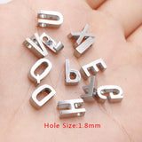 5Pcs Stainless Steel Initials Beads 1.8mm Hole DIY Bracelets Necklaces