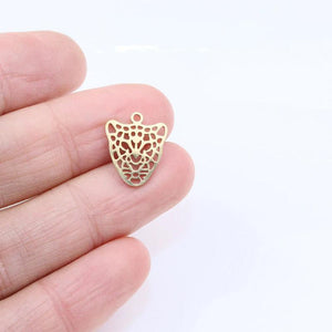 10pcs StainlessSteel Leopard Charm Pendant DIY Necklace Bracelets