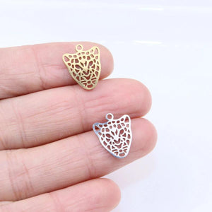 10pcs StainlessSteel Leopard Charm Pendant DIY Necklace Bracelets