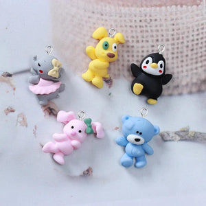 10Pcs/lot Animal Resin Charms for DIY Jewelry Earrings Necklace Keychain