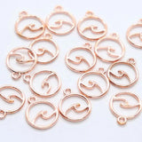 60pcs Tibetan Silver Wave Charms Round Pendants 12x14mm DIY Jewelry Findings