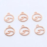 60pcs Tibetan Silver Wave Charms Round Pendants 12x14mm DIY Jewelry Findings