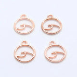 60pcs Tibetan Silver Wave Charms Round Pendants 12x14mm DIY Jewelry Findings