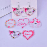10pcs Flamingo Heart Charms for DIY Jewelry Making