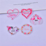 10pcs Flamingo Heart Charms for DIY Jewelry Making