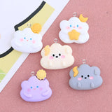 10pcs Cartoon Star Moon Rainbow Flowers Cloud Resin Charms for Jewelry Making