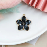 10pcs Enamel Sakura Flower Charms for Jewelry Making DIY Accessories
