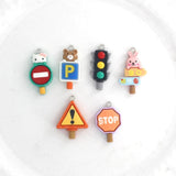 10pcs Funny Traffic Signal Resin Charms for DIY Jewelry