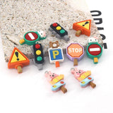 10pcs Funny Traffic Signal Resin Charms for DIY Jewelry