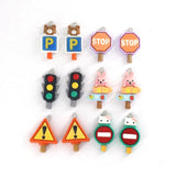 10pcs Funny Traffic Signal Resin Charms for DIY Jewelry
