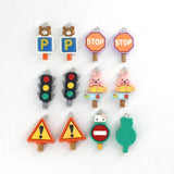 10pcs Funny Traffic Signal Resin Charms for DIY Jewelry
