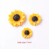 30pcs Sunflower & Daisy Charms Pendant Resin Flatback Cabochons DIY Jewelry