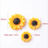 30pcs Sunflower & Daisy Charms Pendant Resin Flatback Cabochons DIY Jewelry