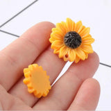 30pcs Sunflower & Daisy Charms Pendant Resin Flatback Cabochons DIY Jewelry