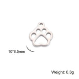 20pcs Stainless Steel Dog Paw Fish Charms for Jewelry Making DIY