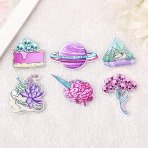 12 Spooky Skull Flower Acrylic Charms for Earring & Necklace DIY