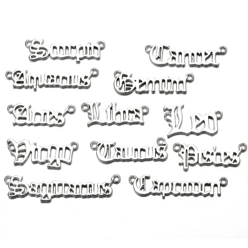 12pcs 12 Constellation Charm for Women Zodiac Jewelry Chokers Making Gift
