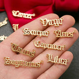 12pcs 12 Constellation Charm for Women Zodiac Jewelry Chokers Making Gift