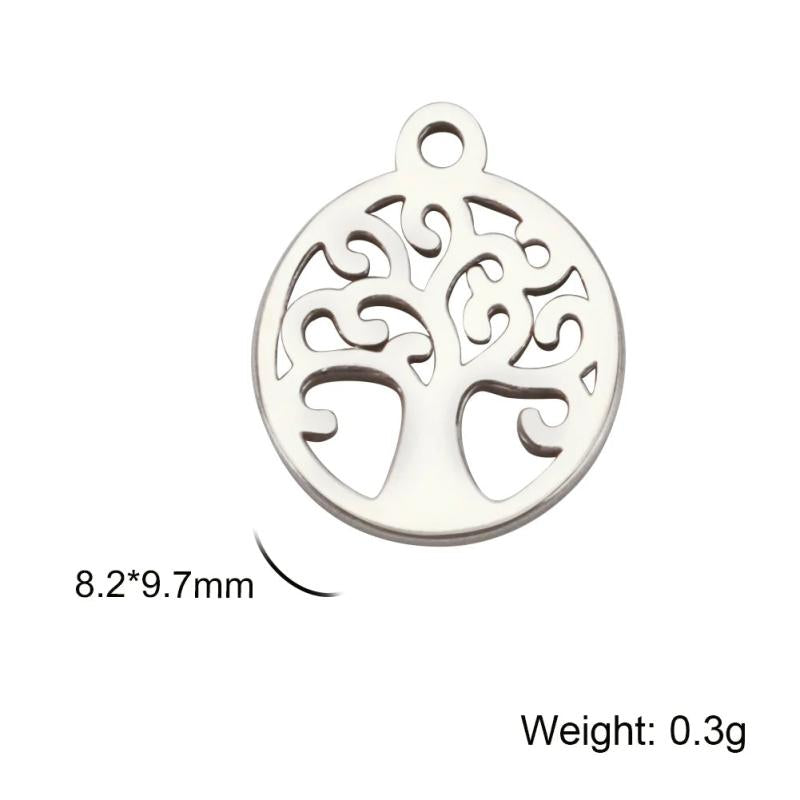 20pcs Tree of Life Stainless Steel Charms Vintage Pendant for Jewelry Making