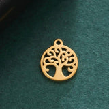 20pcs Tree of Life Stainless Steel Charms Vintage Pendant for Jewelry Making