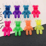 10pcs Glitter Jelly Bear Charm Pendant for DIY Making