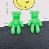10pcs Glitter Jelly Bear Charm Pendant for DIY Making