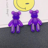 10pcs Glitter Jelly Bear Charm Pendant for DIY Making