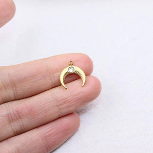 5pcs Stainless Steel High Horn Stones Charms Pendant DIY Necklace Earrings Brace