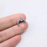 5pcs Stainless Steel High Horn Stones Charms Pendant DIY Necklace Earrings Brace