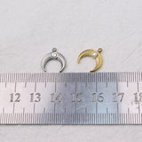 5pcs Stainless Steel High Horn Stones Charms Pendant DIY Necklace Earrings Brace