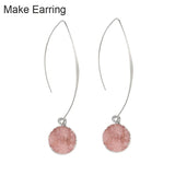 10PCS Round Resin Druzy Charm DIY Earring Necklace Making Silver Pendant