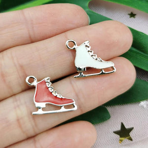 20Pcs Skates Enamel Charms Pendant Metal Drop Oil Dangles DIY Jewelry Bracelet