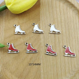 20Pcs Skates Enamel Charms Pendant Metal Drop Oil Dangles DIY Jewelry Bracelet