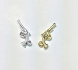 20pcs Mini Gun Charms Zinc Alloy Jewelry DIY 2 Colors