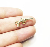 20pcs Mini Gun Charms Zinc Alloy Jewelry DIY 2 Colors