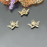 50PCS Antique Zinc Alloy Angel Charms Pendants Jewelry Findings