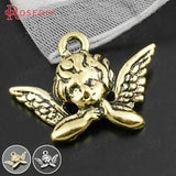 50PCS Antique Zinc Alloy Angel Charms Pendants Jewelry Findings