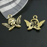 50PCS Antique Zinc Alloy Angel Charms Pendants Jewelry Findings
