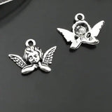 50PCS Antique Zinc Alloy Angel Charms Pendants Jewelry Findings