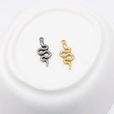 5pcs 20*7mm Stainless Steel Snake Charms Pendant DIY Necklace Earrings Bracelets