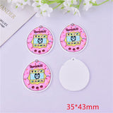 10pcs Oval Pets Toys Arcylic Pendant for DIY Jewelry Making