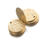 20Pcs Raw Brass Flat Round Charms 15mm Circle Pendants