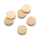 20Pcs Raw Brass Flat Round Charms 15mm Circle Pendants