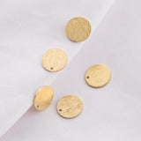 20Pcs Raw Brass Flat Round Charms 15mm Circle Pendants