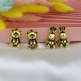 10pcs Antique Plated Bear rabbit Charms Pendant for Bracelet Necklace DIY