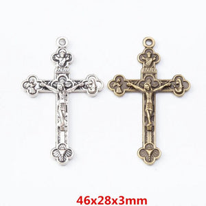 20 Retro Metal Zinc Alloy Cross Pendant DIY Jewelry Making 7258