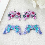 10Pcs Pastel Goth Skeleton Hands Controller Charms Acrylic Game Pendant