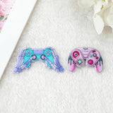 10Pcs Pastel Goth Skeleton Hands Controller Charms Acrylic Game Pendant